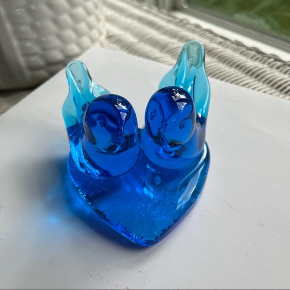 1989 Leo Ward Blue Bird of Happiness Glass Figurine - Picture 1 of 7